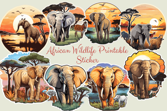 Download African Wildlife Printable Sticker - Print Collection