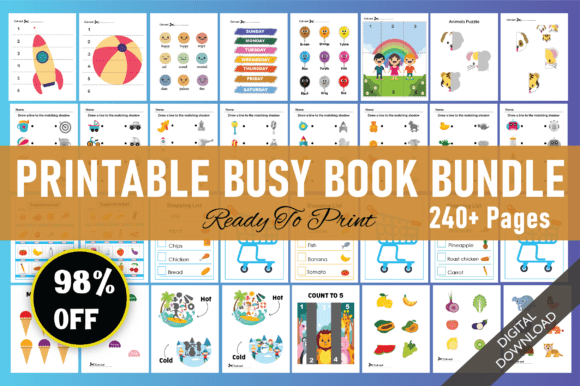Download Printable Busy Book Bundle - Print Collection
