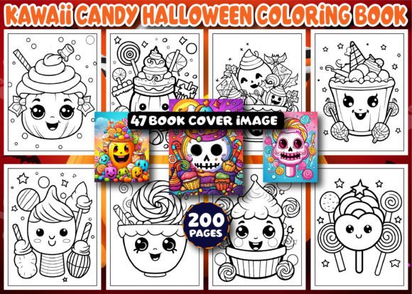 Download 200 Kawaii Candy Halloween Coloring Book - Kawaii Collection