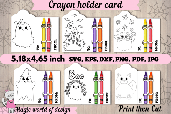 Download Halloween Coloring Cards Bundle, Print T - Print Collection