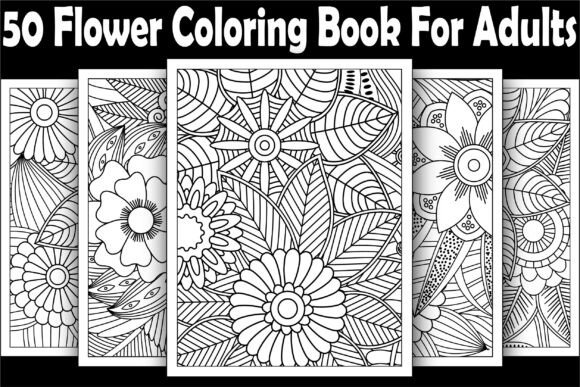 Download 50 Flower Coloring Book for Adults - Flower coloring book Collection