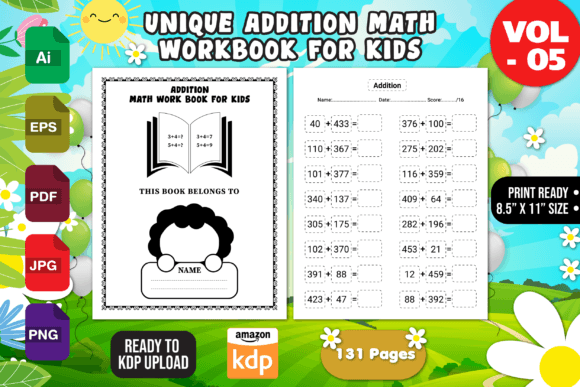 Download Printable Addition Math Workbook Vol - 5 - Print Collection