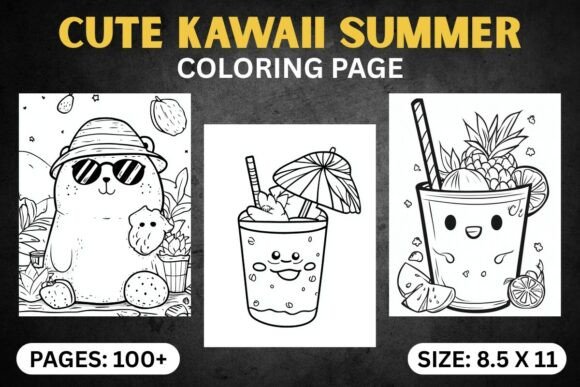 Download Cute Kawaii Summer Coloring Pages - Kawaii Collection