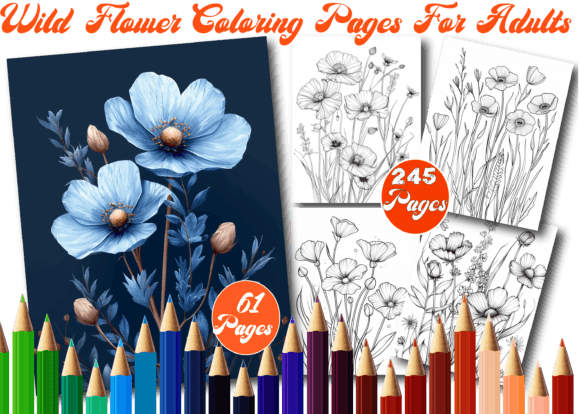 Download Wild Flower Coloring Book for Adults - Flower coloring book Collection