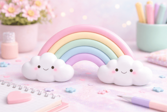 Download Kawaii Rainbow STL &ndash; Rainbow Decoration&nbsp;for 3D Printing - Print Collection