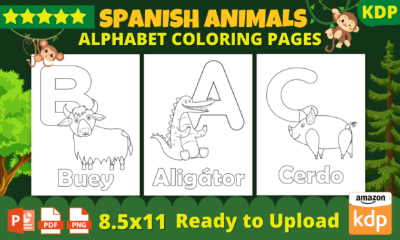 Download Spanish Animals Alphabet Coloring Pages (spanish) - Premium Resources