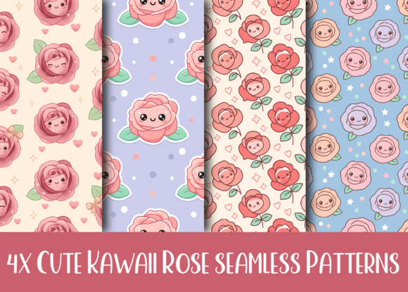 Download Cute Kawaii Rose Patterns - Kawaii Collection