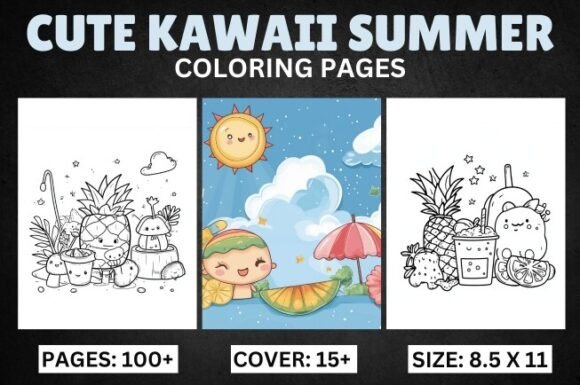 Download Cute Kawaii Summer Coloring Pages - Kawaii Collection