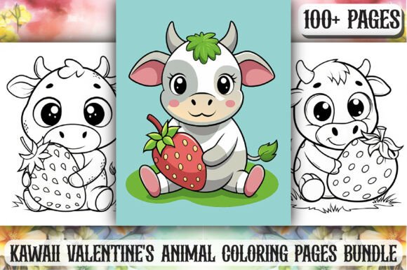 Download Kawaii Valentine's Animal Coloring Page - Kawaii Collection
