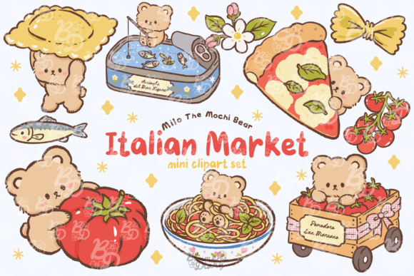 Download Kawaii Bear Italian Market Clipart - Kawaii Collection