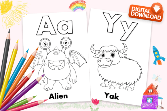 Download Alphabet Coloring Book for Kids | KDP - Premium Bundle