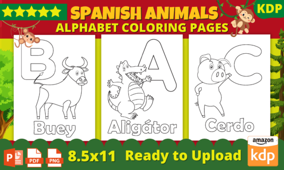 Download Spanish Animals Alphabet Coloring Pages - Premium Resources