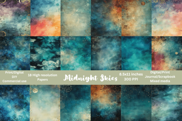 Download 18 HI-RES 8.5x11 Print Ready Backgrounds - Print Collection