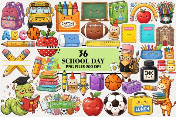 Download Kawaii School Day Clipart Bundle - Premium Resources