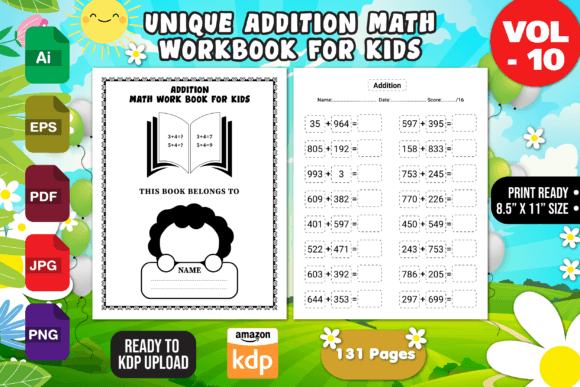 Download Printable Addition Math Workbook Vol -10 - Print Collection
