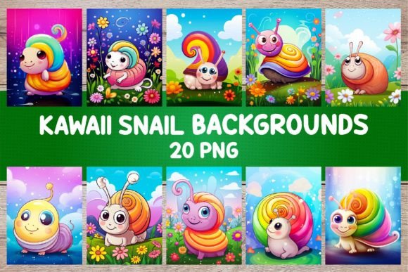 Download Kawaii Snail Backgrounds for Covers - Cover Collection