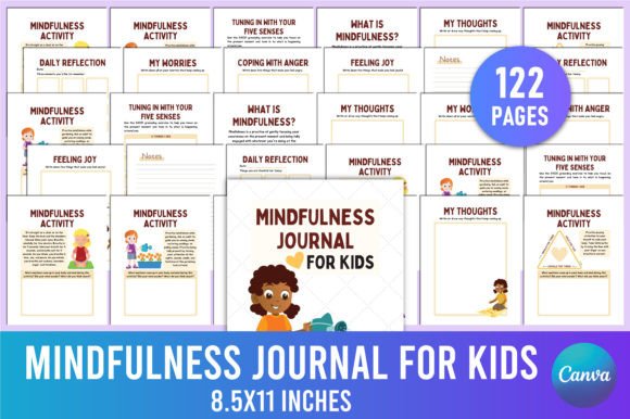 Download Mindfulness Journal for Kids Canva - Mindfulness journal for kids Collection