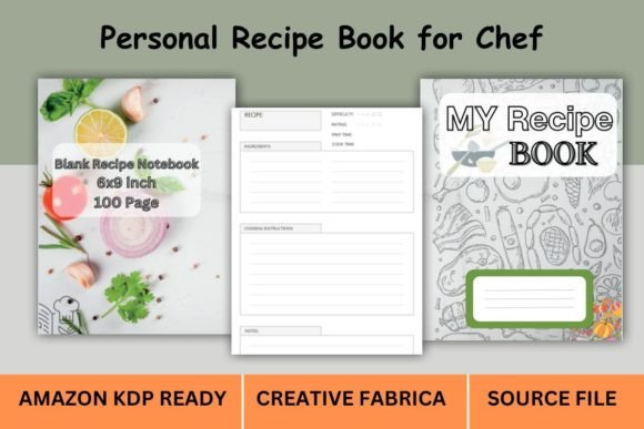 Download Recipe Book Template, KDP Interior,COVER - Cover Collection
